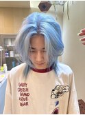 ペールトーンカラー#ブルーカラー#クラゲヘアー