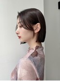 黒髪/ボブウルフ/ネビージュ/小顔/ワンレン