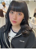 縮毛矯正/髪質改善トリートメント/ミディアムヘア/グレージュ