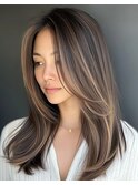20代30代40代ナチュラルハイライト立体感アッシュベージュ