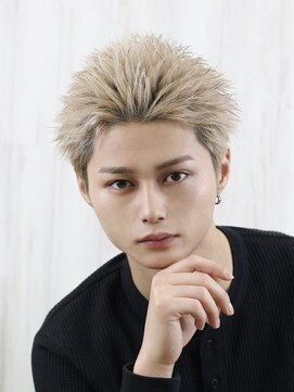 ベーア(Bar) スパイキーショートハイトーン短髪メンズショートアップバング