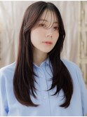 顔回りレイヤーカット小顔ストレートロングa北浦和20代30代40代