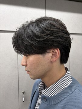 ニコ トウキョウ ロジック(nico TOKYO Logic) メンズセンターパートウルフセンターパートニュアンスパーマ襟足