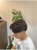 センターパート×透明感カラー