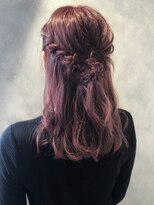 ローラン(ROULAND)&nbsp;【ROULAND坂本】シアーピンクラベンダー×お花のヘアアレンジ