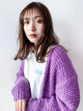 アイティー バイ アルバム 中野店(IT by ALBUM) ラフワンカール_かきあげロングマロンベージュAラインボブ_8407