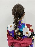 浴衣ヘアセット×着付け×ヘアアレンジ×編みおろし