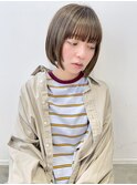 ペールベージュ/外ハネボブ/大人かわいい/セクションカラー[銀座