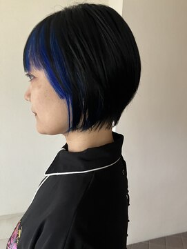 ヘアースペースブルーム プリュス 石橋店(HAIR SPACE BLOOM plus) 【石橋/インナーカラー】デザインカラー　ショート　ボブ