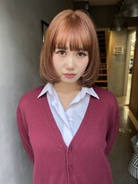 ジーナ(XENA) オレンジブラウン　前髪カタログ　渋谷