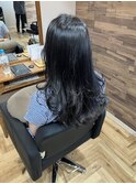 ロングヘア×ダークグレーアッシュ