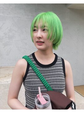 パークサロン(PARK salon) ミントグリーン×ショートボブ