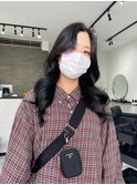 ☆韓国スタイル☆くびれヘア☆グレーブラック☆