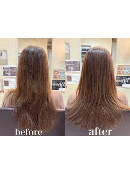 【髪質改善！弱酸性縮毛矯正】弱酸性ノンアルカリ、髪への負担を最小限に抑え自然なストレートを実現します