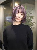 フェイスレイヤーリップレイヤーミニボブカットパープルカラー
