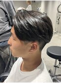 毛流れ曲がる縮毛矯正刈り上げショートマッシュ