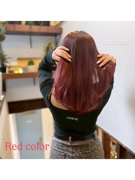 サーティーン(THIRTEEN) Vegan認証カラー/人気の赤髪/グラデーション/ミディアムレイヤー