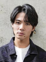 ログ(LOG)&nbsp;センターパート ニュアンスパーマ メンズ ビジネスマン 高松