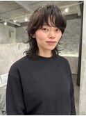 癖毛マレットヘアー