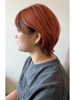 桃の木 ヘアー(桃の木 hair)&nbsp;オレンジベージュ×ココアブラウンインナーカラー