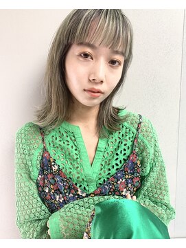 遊人セントラル(CENTRAL) [心斎橋/難波］ブリーチオンカラー　ペールライムグリーン