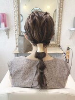 ラ ブランシュ 大宮(La Blanche)&nbsp;マロンベージュかきあげAラインボブ韓国小顔ショートグレージュ