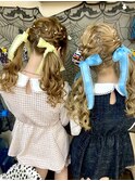 ☆お友達とお揃いで楽しい『ふたごヘアセット♪編み込みツイン』