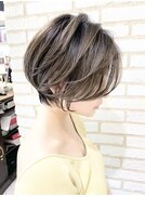 大人可愛い/ショートボブ/ハイライトカラー/ハンサムショート
