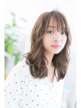 ミック 日暮里店(miq) シースルーバングビターショコラ大人かわいいこなれヘアb1