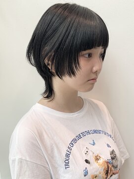 ステアケース 武蔵小杉店(stair:case) 黒髪外ハネマッシュウルフオン眉銀座ショート