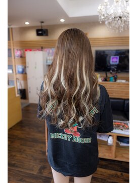 ヘアーメイク ダンス(hair make DANCE) ブラウンベース×ハイライト!プルエクステ100本ギャルスタイル