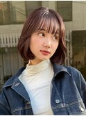 切りっぱなしボブ韓国ボブ小顔可愛い2wayバングラベンダーカラー