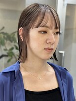 サンク 原宿 表参道(cinq)&nbsp;インナーカラーベージュショートボブ黒髪ボブ前髪インナーカラー