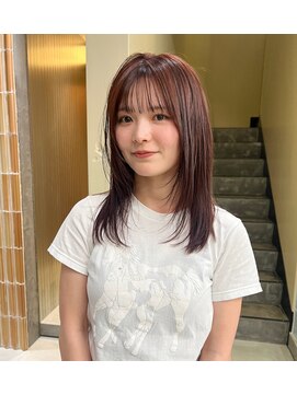 ロールアップスリーブス(ROLL UP SLEEVES) モカピンク・レイヤーカット