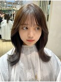 表参道アフロート張替　鎖骨下ミディアムスタイル　シースルー