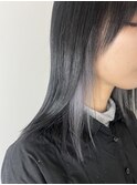 大人かわいいストレート切りっぱなしインナーカラー