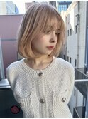大人かわいい/20代30代/小顔ひし形/ボブ/切りっぱなしボブ