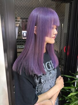 パープルカラー/ハイトーン/姫カット