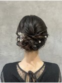 結婚式　二次会　まとめ髪