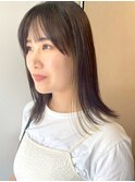 ハイライトカラーフェイスラインカラー×外ハネ
