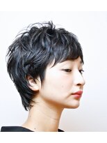 ヘア デザイン リスク(HAIR DESIGN RISK) 【RISK 高橋勇太】カットが上手い モードな黒髪ベリーショート