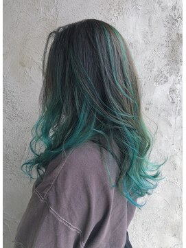 プライベートサロン キッテ(private salon kitte.) 【private salon kitte.】AZUMI  グリーンバレイヤージュカラー