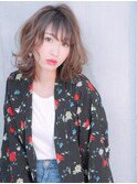シアカラー/くせ毛風/カーリー/外ハネミディアム/たまプラーザz1