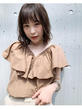 ヨーク(YOKE) YOKE 切りっぱなし ロングボブ 髪質改善 グレージュ