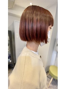 ベンジー 蔵前店(benji) 【benji 蔵前】コーラルピンク×ぷつっとボブ 蔵前/ピンク/ボブ