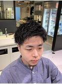 メンズツーブロックツイストスパイラルパーマショートF