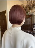 ピンクベージュミニボブ