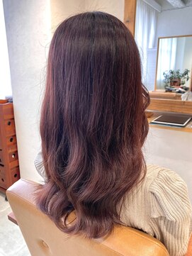 リリィ ヘアデザイン(LiLy hair design) Lilyロング/韓国風コテ巻きピンクブラウン