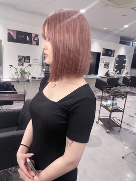 キング 梅田(K!ng) 【梅田】ピンクベージュダブルカラー髪質改善カラー