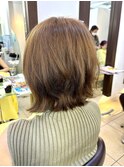 ボブ#外ハネ#くびれ前下がり#こて巻きレイヤー#アッシュベージュ